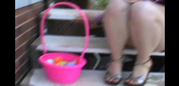  Cute teen Kitty hunting for Easter Eggs